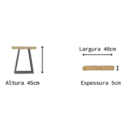 Banco Rústico | Estrutura Trapézio - 180cm - 6