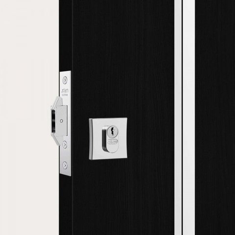 Fechadura Porta Correr 1006 Roseta Quadrada Cromada - Stam