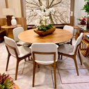 Ver imagem 2 de Cadeira Sala de Jantar Ram 47cm Madeira Maciça | Linho Azul - Sallar Home