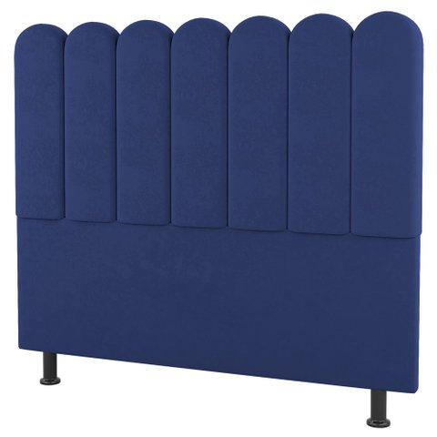 Cabeceira Cama Box Solteiro Lana 100cm Suede Azul - Desk Design
