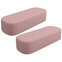 Ver imagem 1 de Kit 02 Puffs Decorativo Orgânico para Living Quarto 195cm Doha W01 Linho Rosa - Lyam Decor