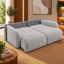 Ver imagem 7 de Sofá Cama Casal Retrátil e Reclinável 3 Lugares Bicolor Prata / Aço Uruguai 196cm
