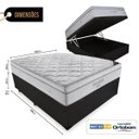 Ver imagem 2 de Cama Box com Baú Casal + Colchão de Molas Ensacadas - Ortobom - Freedom 138cm - Preto