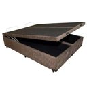 Ver imagem 1 de Base Cama Box com Baú Solteiro, Queen, Casal, King Suede Marrom - Marrom - Queen