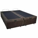 Ver imagem 6 de Base Cama Box com Baú Solteiro, Queen, Casal, King Suede Marrom - Marrom - Queen
