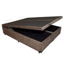 Ver imagem 3 de Base Cama Box com Baú Solteiro, Queen, Casal, King Suede Marrom - Marrom - Queen