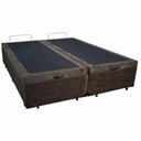 Ver imagem 4 de Base Cama Box com Baú Solteiro, Queen, Casal, King Suede Marrom - Marrom - Queen