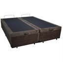Ver imagem 4 de Base Cama Box com Baú Solteiro, Queen, Casal, King Suede Marrom - Marrom - Queen