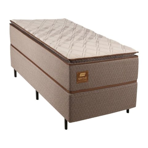 Cama Box Conjugado Solteiro com Colchão 88x68x188 New Class Gazin Cr35322 Cacau