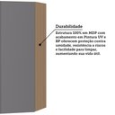 Ver imagem 3 de Armário Aéreo Canto Diagonal 74cm 2 Portas Slim Luciane Móveis