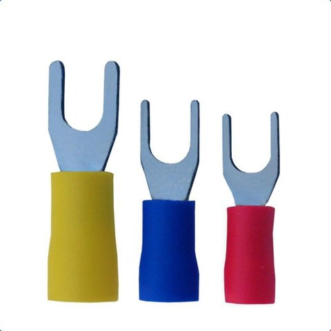 Kit Terminal Pré-isolado Svs Forquilha 4,3mm | Cabo 6mm² | Amarelo | 100 Peças