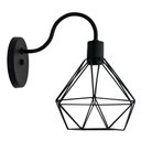 Ver imagem 1 de Kit 5 Arandela Diamante Poptem 1 Lampada Preto 29cm