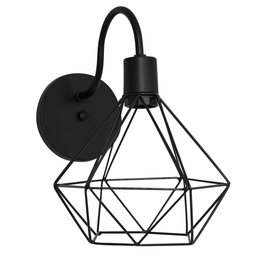 Kit 5 Arandela Diamante Poptem 1 Lampada Preto 29cm - 5