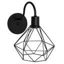 Ver imagem 2 de Kit 5 Arandela Diamante Poptem 1 Lampada Preto 29cm