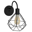 Ver imagem 4 de Kit 5 Arandela Diamante Poptem 1 Lampada Preto 29cm