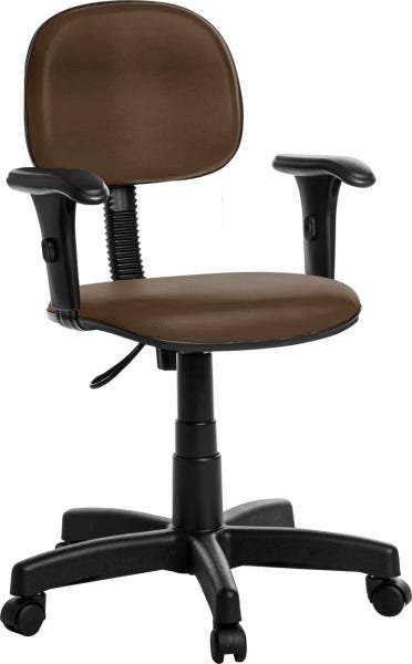 Cadeira de Escritório Secretária com Braços Rv Marrom - 1