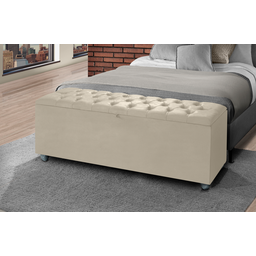 Baú Recamier Divã Sara Capitonê 80cm para Cama Solteiro - Av:preto - 4