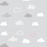 Papel de Parede Infantil - Nuvens Cinza Arte Destaque 1,50 Metros - 3