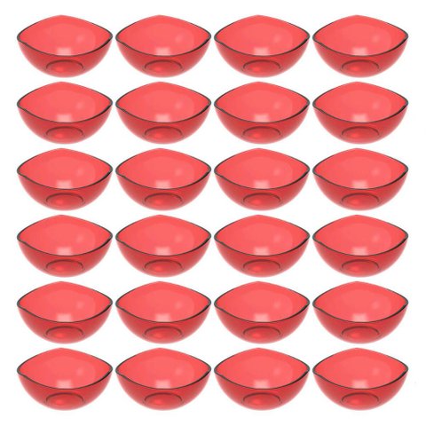 24 Potes para Doces Sobremesas Restaurante Hotel Vermelho Transparente Plástico Crippa