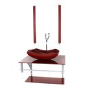 Ver imagem 2 de GABINETE DE VIDRO PARA BANHEIRO 60CM AC CUBA ABAULADA VERMELHO CEREJA FULL