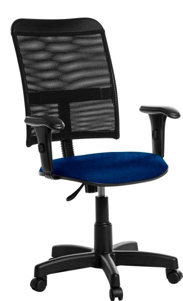 Cadeira de Escritório Giratória Tela com Braços Rcp Cor Azul - 1