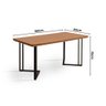 Mesa Michigan 160cm Estilo Industrial com Pés de Madeira Castanho Base Preta - 3