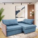 Ver imagem 4 de Sofá Cama Casal Domani 2 Lugares 230cm Azul Linho Loja Sheep