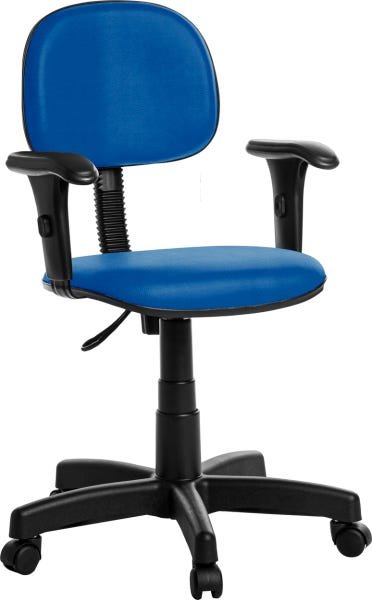Cadeira de Escritório Secretária com Braços Rce Cor Azul - 1