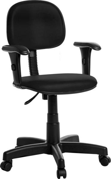 Cadeira de Escritório Secretária com Braços Rv Cor Preto - 1