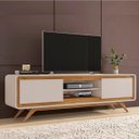 Ver imagem 1 de Rack para Tv Sala Channel com 1,80 de Largura e Porta Basculante - Off Nature