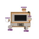 Ver imagem 3 de Estante P/ Sala até 75 Pol Guararapes Ripado C/ 2 Portas 2 Prateleiras C/ Pés e Leds 215x196cm