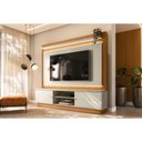 Ver imagem 1 de Estante P/ Sala até 75 Pol Guararapes Ripado C/ 2 Portas 2 Prateleiras C/ Pés e Leds 215x196cm