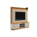 Ver imagem 2 de Estante P/ Sala até 75 Pol Guararapes Ripado C/ 2 Portas 2 Prateleiras C/ Pés e Leds 215x196cm