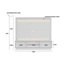 Ver imagem 4 de Estante P/ Sala até 75 Pol Guararapes Ripado C/ 2 Portas 2 Prateleiras C/ Pés e Leds 215x196cm