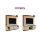 Ver imagem 5 de Estante P/ Sala até 75 Pol Guararapes Ripado C/ 2 Portas 2 Prateleiras C/ Pés e Leds 215x196cm