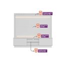 Ver imagem 7 de Estante P/ Sala até 75 Pol Guararapes Ripado C/ 2 Portas 2 Prateleiras C/ Pés e Leds 215x196cm