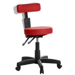 Cadeira Mocho Ergonômica Estética Odontologia Vermelho Rv - 1