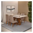 Ver imagem 4 de Mesa de Jantar Kiara Freijó Off White com 4 Cadeiras Yasmin Freijó Veludo Kraft - Dj Móveis