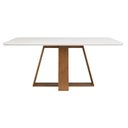 Ver imagem 2 de Mesa de Jantar Kiara Freijó Off White com 4 Cadeiras Yasmin Freijó Veludo Kraft - Dj Móveis