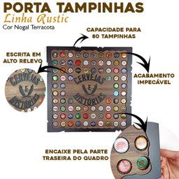 Quadro Porta Tampinhas De Cervejas Quadro Para Sala - Cervejas e Historias Nogal - 3