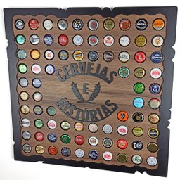 Quadro Porta Tampinhas De Cervejas Quadro Para Sala - Cervejas e Historias Nogal - 2
