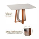 Ver imagem 7 de Conjunto Mesa Viena 4 Lugares com Tampo Off White e 4 Cadeiras em Madeira Maciça Estofadas Ímola
