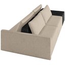 Ver imagem 7 de Sofá Ilha Modular para Sala 252cm com Puff Dublin K01 Linho Bege e Sintético Preto - Lyam Decor
