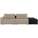 Ver imagem 3 de Sofá Ilha Modular para Sala 252cm com Puff Dublin K01 Linho Bege e Sintético Preto - Lyam Decor