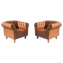 Ver imagem 1 de Kit 2 poltronas Chesterfield Capitonê Duque ECO Caramelo Decoração, Recepção, Salas de Tv e Estar