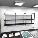 Ver imagem 1 de Prateleira Industrial para Lavanderia Aço Cor Preto 180x30x68cm Modelo Ind35