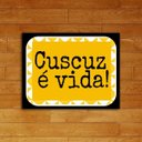 Ver imagem 1 de Quadro Decorativo Cuscuz é Vida 33x24cm - com vidro:Madeira branca