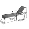 Espreguiçadeira Fibra Sintética Com 7 Regulagens Cinza - 3