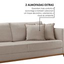 Ver imagem 5 de Sofá Living 3 Lugares Linho 214cm Paris