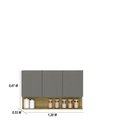 Ver imagem 3 de Kit Balcão de Pia com Tampo e Aereo 120 Cm 6 Portas 1 Gaveta Madrid - Gris/gris/cp-freijó